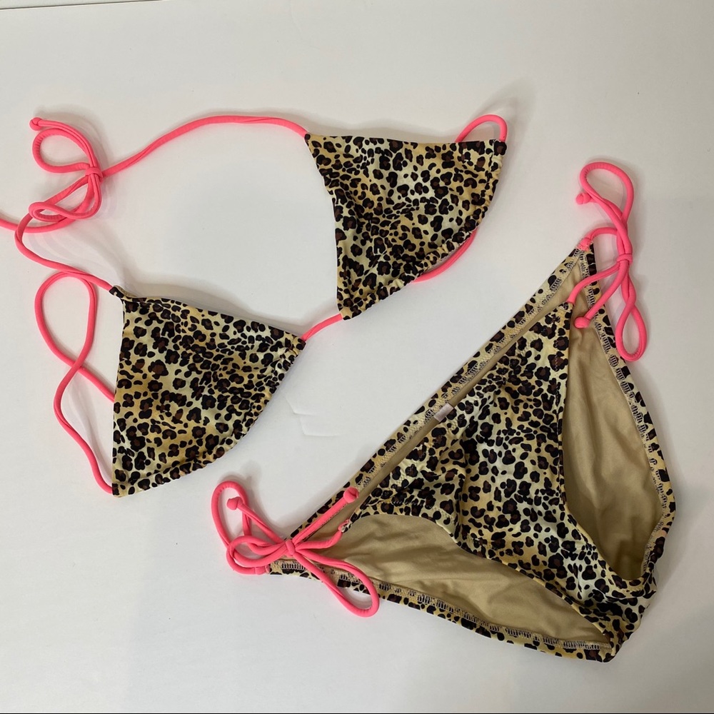Victoria's Secret Leopard Bikini Neon Size S